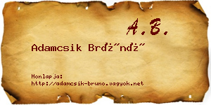 Adamcsik Brúnó névjegykártya